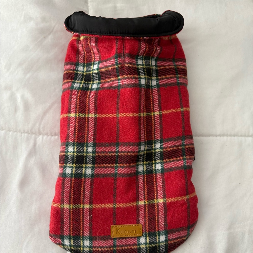 Kuoser Red Plaid Dog Coat